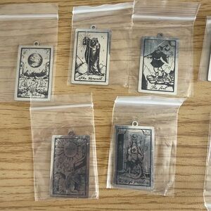 Silver Tarot Card Charms